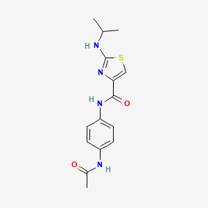 molecular formula C15H18N4O2S B4504205 N-[4-(acetylamino)phenyl]-2-(isopropylamino)-1,3-thiazole-4-carboxamide 