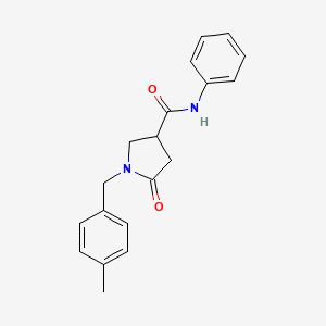 molecular formula C19H20N2O2 B4504219 1-(4-methylbenzyl)-5-oxo-N-phenyl-3-pyrrolidinecarboxamide 