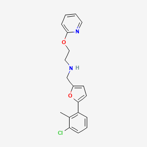 molecular formula C19H19ClN2O2 B4504220 {[5-(3-chloro-2-methylphenyl)furan-2-yl]methyl}[2-(pyridin-2-yloxy)ethyl]amine 