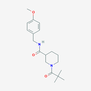 molecular formula C19H28N2O3 B4504230 1-(2,2-dimethylpropanoyl)-N-(4-methoxybenzyl)piperidine-3-carboxamide 