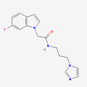 molecular formula C16H17FN4O B4504279 2-(6-fluoro-1H-indol-1-yl)-N-[3-(1H-imidazol-1-yl)propyl]acetamide 