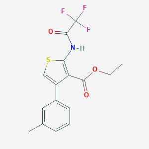 molecular formula C16H14F3NO3S B450430 Ethyl 4-(3-methylphenyl)-2-[(trifluoroacetyl)amino]-3-thiophenecarboxylate 