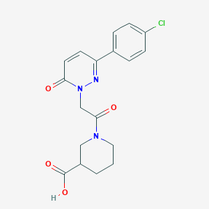 molecular formula C18H18ClN3O4 B4504321 1-{[3-(4-chlorophenyl)-6-oxopyridazin-1(6H)-yl]acetyl}piperidine-3-carboxylic acid 