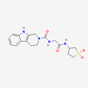 molecular formula C18H22N4O4S B4504326 N-{2-[(1,1-二氧化四氢-3-噻吩基)氨基]-2-氧代乙基}-1,3,4,9-四氢-2H-β-咔啉-2-甲酰胺 