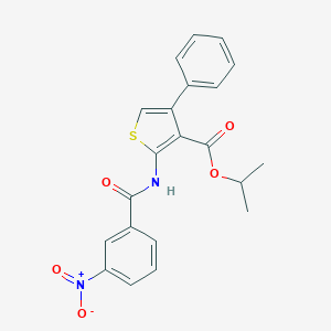 molecular formula C21H18N2O5S B450433 Isopropyl 2-({3-nitrobenzoyl}amino)-4-phenylthiophene-3-carboxylate 