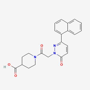 molecular formula C22H21N3O4 B4504334 1-{[3-(naphthalen-1-yl)-6-oxopyridazin-1(6H)-yl]acetyl}piperidine-4-carboxylic acid 