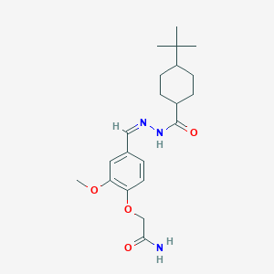 2-{4-[(Z)-{2-[(4-tert-butylcyclohexyl)carbonyl]hydrazinylidene}methyl]-2-methoxyphenoxy}acetamide