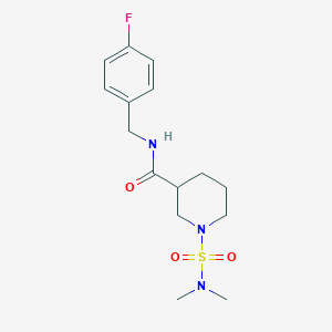 molecular formula C15H22FN3O3S B4504377 1-[(二甲氨基)磺酰基]-N-(4-氟苄基)-3-哌啶甲酰胺 