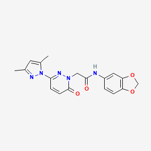 molecular formula C18H17N5O4 B4504388 N-(1,3-benzodioxol-5-yl)-2-[3-(3,5-dimethyl-1H-pyrazol-1-yl)-6-oxopyridazin-1(6H)-yl]acetamide 