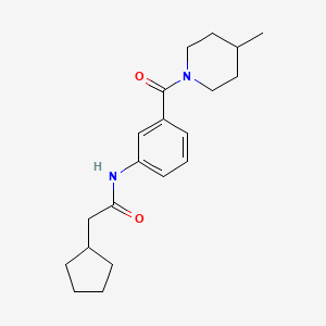 molecular formula C20H28N2O2 B4504425 2-cyclopentyl-N-{3-[(4-methyl-1-piperidinyl)carbonyl]phenyl}acetamide 