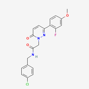 molecular formula C20H17ClFN3O3 B4504429 N-(4-chlorobenzyl)-2-(3-(2-fluoro-4-methoxyphenyl)-6-oxopyridazin-1(6H)-yl)acetamide 