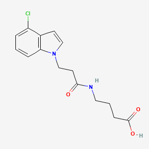 molecular formula C15H17ClN2O3 B4504430 4-{[3-(4-氯-1H-吲哚-1-基)丙酰]氨基}丁酸 