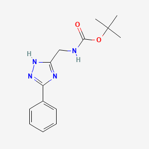 molecular formula C14H18N4O2 B4504484 (5-Phenyl-4h-[1,2,4]triazol-3-ylmethyl)-carbamic acid tert-butyl ester 