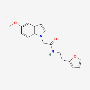 molecular formula C17H18N2O3 B4504509 N-[2-(furan-2-yl)ethyl]-2-(5-methoxy-1H-indol-1-yl)acetamide 