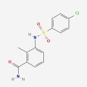 molecular formula C14H13ClN2O3S B4504537 3-{[(4-chlorophenyl)sulfonyl]amino}-2-methylbenzamide 