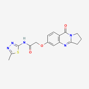 molecular formula C16H15N5O3S B4504547 N-(5-甲基-1,3,4-噻二唑-2-基)-2-[(9-氧代-1,2,3,9-四氢吡咯并[2,1-b]喹唑啉-6-基)氧基]乙酰胺 