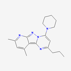 11,13-dimethyl-6-piperidin-1-yl-4-propyl-3,7,8,10-tetrazatricyclo[7.4.0.02,7]trideca-1,3,5,8,10,12-hexaene