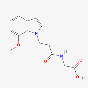 molecular formula C14H16N2O4 B4504585 N-[3-(7-methoxy-1H-indol-1-yl)propanoyl]glycine 