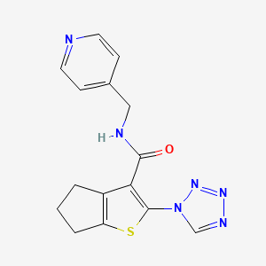 N-(pyridin-4-ylmethyl)-2-(1H-tetrazol-1-yl)-5,6-dihydro-4H-cyclopenta[b]thiophene-3-carboxamide