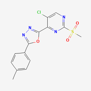 molecular formula C14H11ClN4O3S B4504614 5-chloro-4-[5-(4-methylphenyl)-1,3,4-oxadiazol-2-yl]-2-(methylsulfonyl)pyrimidine 