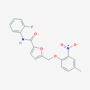 N-(2-fluorophenyl)-5-({2-nitro-4-methylphenoxy}methyl)-2-furamide