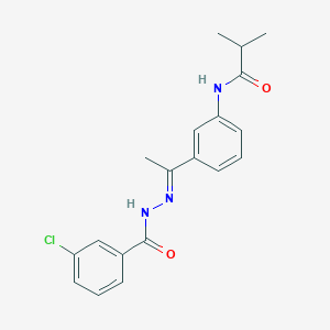 N-{3-[N-(3-chlorobenzoyl)ethanehydrazonoyl]phenyl}-2-methylpropanamide
