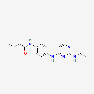 molecular formula C17H23N5O B4504639 N-(4-{[2-(乙氨基)-6-甲基-4-嘧啶基]氨基}苯基)丁酰胺 