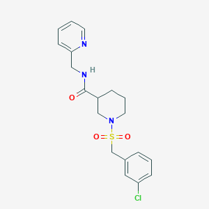 1-[(3-chlorobenzyl)sulfonyl]-N-(2-pyridinylmethyl)-3-piperidinecarboxamide