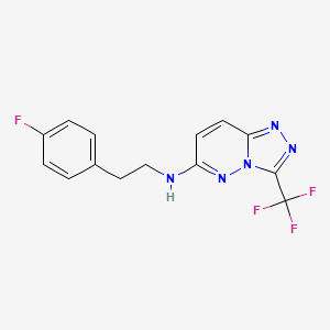 molecular formula C14H11F4N5 B4504674 N-[2-(4-fluorophenyl)ethyl]-3-(trifluoromethyl)[1,2,4]triazolo[4,3-b]pyridazin-6-amine 