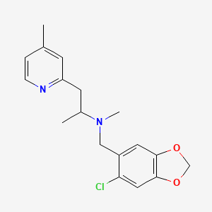 molecular formula C18H21ClN2O2 B4504675 N-[(6-chloro-1,3-benzodioxol-5-yl)methyl]-N-methyl-1-(4-methylpyridin-2-yl)propan-2-amine 