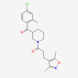 molecular formula C21H25ClN2O3 B4504687 (4-chloro-2-methylphenyl){1-[3-(3,5-dimethyl-4-isoxazolyl)propanoyl]-3-piperidinyl}methanone 