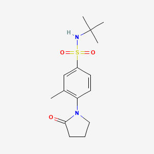 molecular formula C15H22N2O3S B4504703 N-(叔丁基)-3-甲基-4-(2-氧代-1-吡咯烷基)苯磺酰胺 