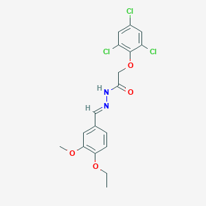 molecular formula C18H17Cl3N2O4 B450471 N'-(4-ethoxy-3-methoxybenzylidene)-2-(2,4,6-trichlorophenoxy)acetohydrazide 