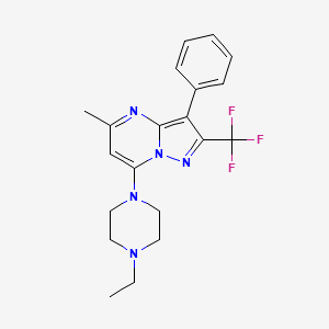 molecular formula C20H22F3N5 B4504714 7-(4-乙基-1-哌嗪基)-5-甲基-3-苯基-2-(三氟甲基)吡唑并[1,5-a]嘧啶 