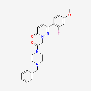 molecular formula C24H25FN4O3 B4504721 2-[2-(4-benzylpiperazino)-2-oxoethyl]-6-(2-fluoro-4-methoxyphenyl)-3(2H)-pyridazinone 