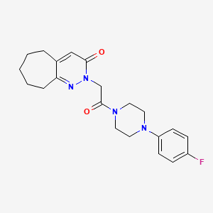 molecular formula C21H25FN4O2 B4504725 2-{2-[4-(4-fluorophenyl)piperazino]-2-oxoethyl}-2,5,6,7,8,9-hexahydro-3H-cyclohepta[c]pyridazin-3-one 