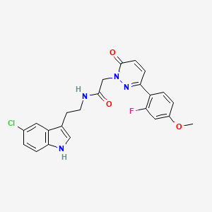 molecular formula C23H20ClFN4O3 B4504729 N-[2-(5-氯-1H-吲哚-3-基)乙基]-2-[3-(2-氟-4-甲氧基苯基)-6-氧代-1(6H)-嘧啶并嘧啶基]乙酰胺 