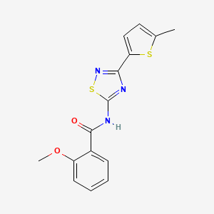 molecular formula C15H13N3O2S2 B4504738 2-methoxy-N-[3-(5-methylthiophen-2-yl)-1,2,4-thiadiazol-5-yl]benzamide 