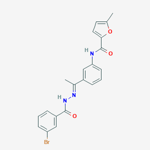 molecular formula C21H18BrN3O3 B450474 N-{3-[N-(3-bromobenzoyl)ethanehydrazonoyl]phenyl}-5-methyl-2-furamide 