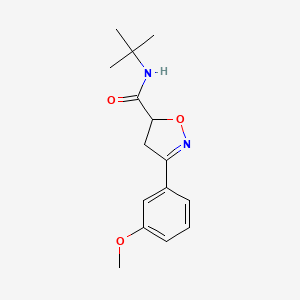 molecular formula C15H20N2O3 B4504745 N-(叔丁基)-3-(3-甲氧基苯基)-4,5-二氢-5-异恶唑甲酰胺 