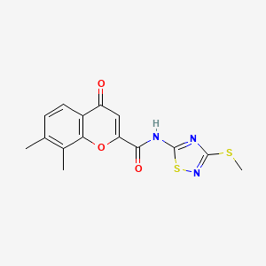 7,8-dimethyl-N-[3-(methylthio)-1,2,4-thiadiazol-5-yl]-4-oxo-4H-chromene-2-carboxamide