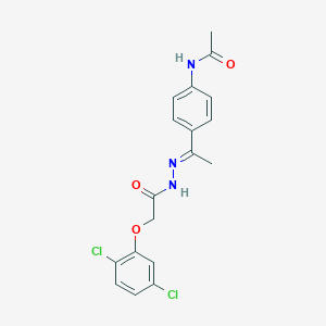 N-(4-{N-[(2,5-dichlorophenoxy)acetyl]ethanehydrazonoyl}phenyl)acetamide