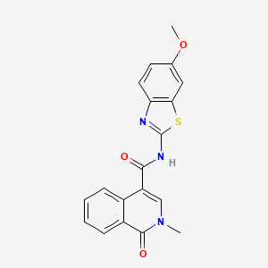 molecular formula C19H15N3O3S B4504775 N-(6-甲氧基-1,3-苯并噻唑-2-基)-2-甲基-1-氧代-1,2-二氢-4-异喹啉甲酰胺 