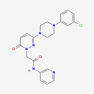 molecular formula C21H21ClN6O2 B4504791 2-(3-(4-(3-chlorophenyl)piperazin-1-yl)-6-oxopyridazin-1(6H)-yl)-N-(pyridin-3-yl)acetamide 