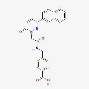 molecular formula C24H19N3O4 B4504798 4-[({[3-(naphthalen-2-yl)-6-oxopyridazin-1(6H)-yl]acetyl}amino)methyl]benzoic acid 