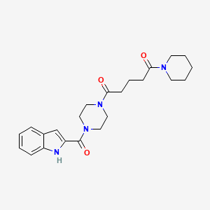 molecular formula C23H30N4O3 B4504833 2-({4-[5-oxo-5-(1-piperidinyl)pentanoyl]-1-piperazinyl}carbonyl)-1H-indole 