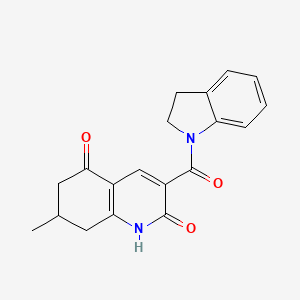 molecular formula C19H18N2O3 B4504847 3-(2,3-dihydro-1H-indol-1-ylcarbonyl)-2-hydroxy-7-methyl-7,8-dihydroquinolin-5(6H)-one 