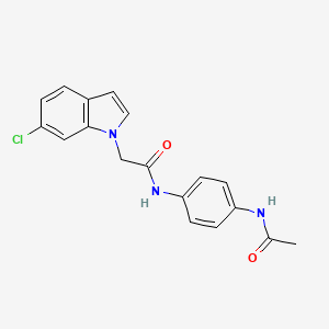 molecular formula C18H16ClN3O2 B4504850 N-[4-(acetylamino)phenyl]-2-(6-chloro-1H-indol-1-yl)acetamide 