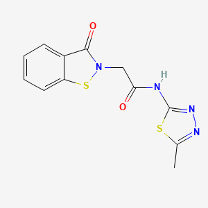 molecular formula C12H10N4O2S2 B4504871 N-(5-甲基-1,3,4-噻二唑-2-基)-2-(3-氧代-1,2-苯并异噻唑-2(3H)-基)乙酰胺 