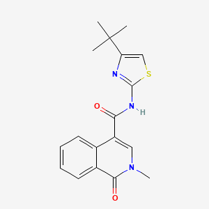 molecular formula C18H19N3O2S B4504887 N-[(2Z)-4-tert-butyl-1,3-thiazol-2(3H)-ylidene]-2-methyl-1-oxo-1,2-dihydroisoquinoline-4-carboxamide 